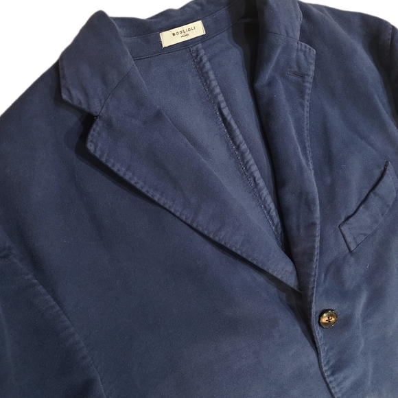 BOGLIOLI Navy Blue SOFT COTTON Unstructured Casual Jacket 3 Button (54IT) US 42 - Picture 2 of 12